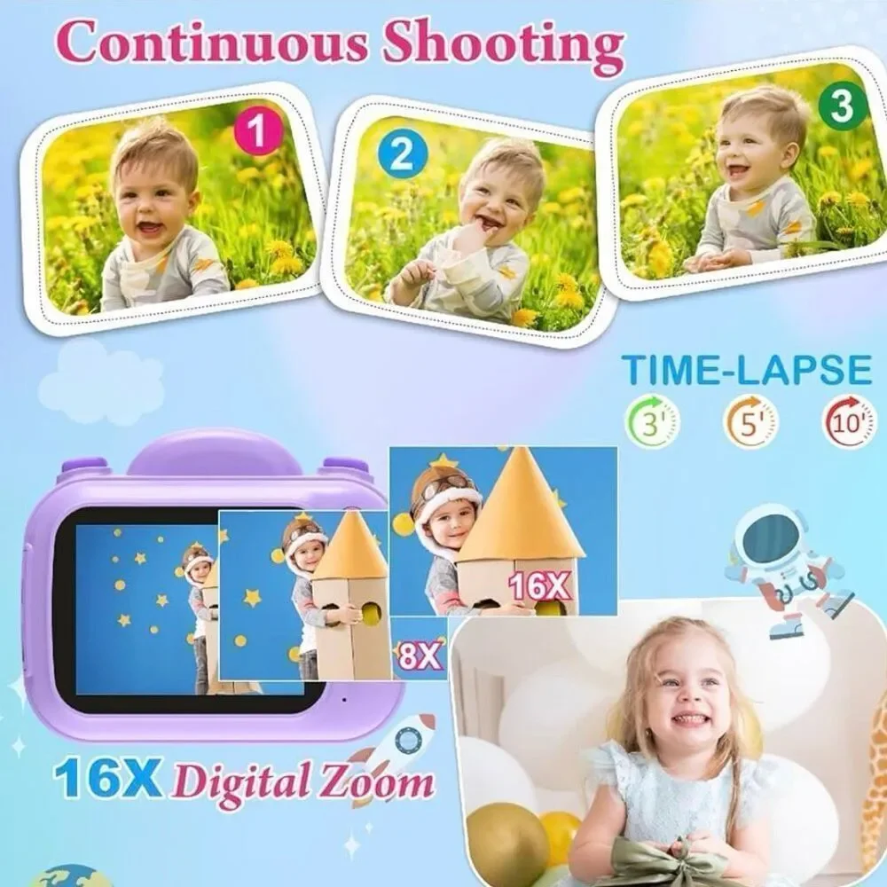 Kids Camera Instant Print, 3.5'' Kids Digital Camera Instant with 1080P HD Photo